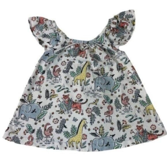 Dylan & Abby Safari Tunic Top size 18M Winged Sleeves Bow On Back - Picture 1 of 8